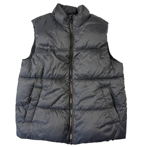 Old Navy Boys Puffer Vest Size Medium (8) Black Fleece Lined Fall Winter - Picture 1 of 8